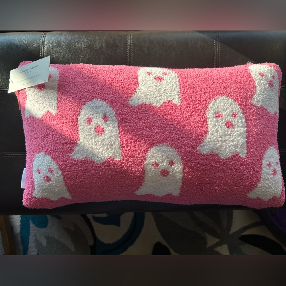 Cupcakes and Cashmere Pink Ghost Pillow